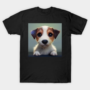 Cute Jack Russell Terrier Puppy Art T-Shirt